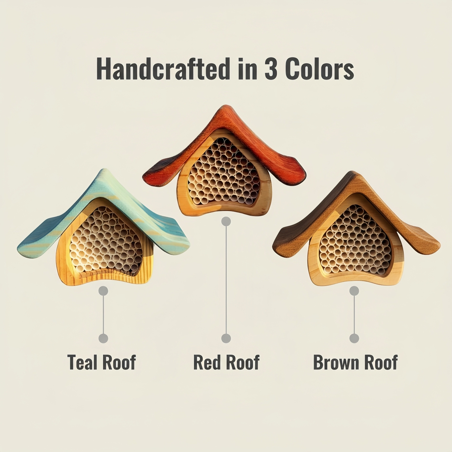 Colored Handcrafted Bee Hotel for a Sustainable Garden