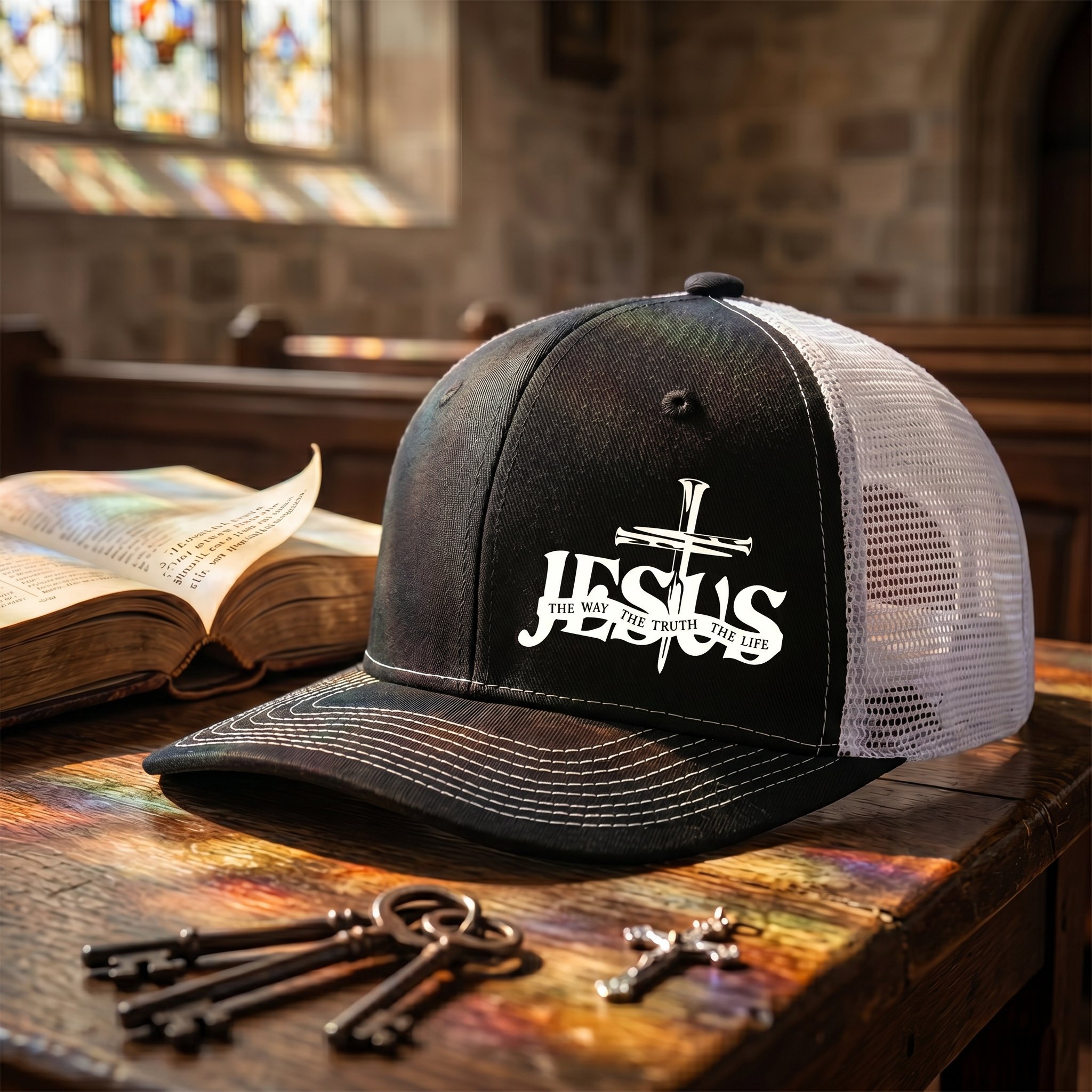 🔥LAST DAY 49% OFF- 🙏 Inspirational Jesus Cross Mesh Trucker Hat