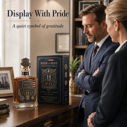 ⏰Limited Stock 50% OFF🥃Honor the Brave Relief Decanter & Emblem – Hero Commemorative Ornament for Home Bar Display