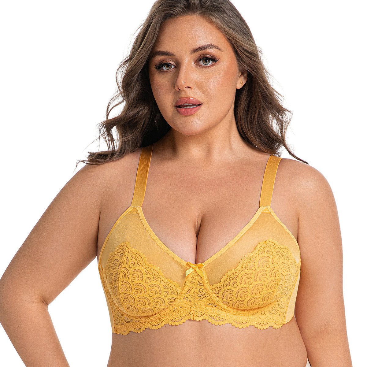 🔥LAST DAY 49% OFF – Mermaid Scale Lace Unpadded Underwired Push-Up Bra