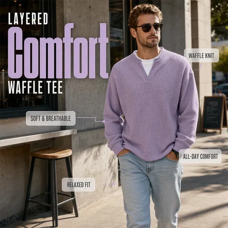 ⌛Limited-Time Offer🛍️50% OFF !!📢Layered Comfort Waffle Tee