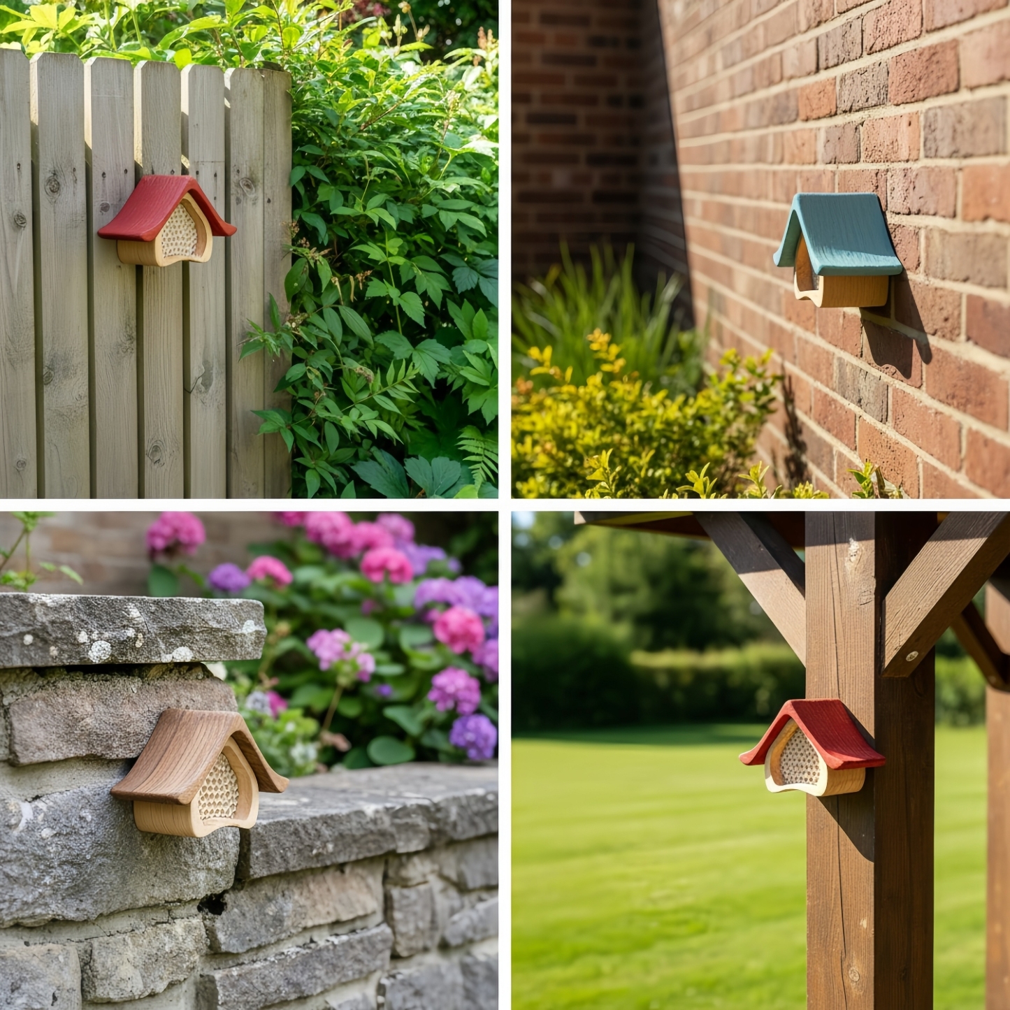 Colored Handcrafted Bee Hotel for a Sustainable Garden