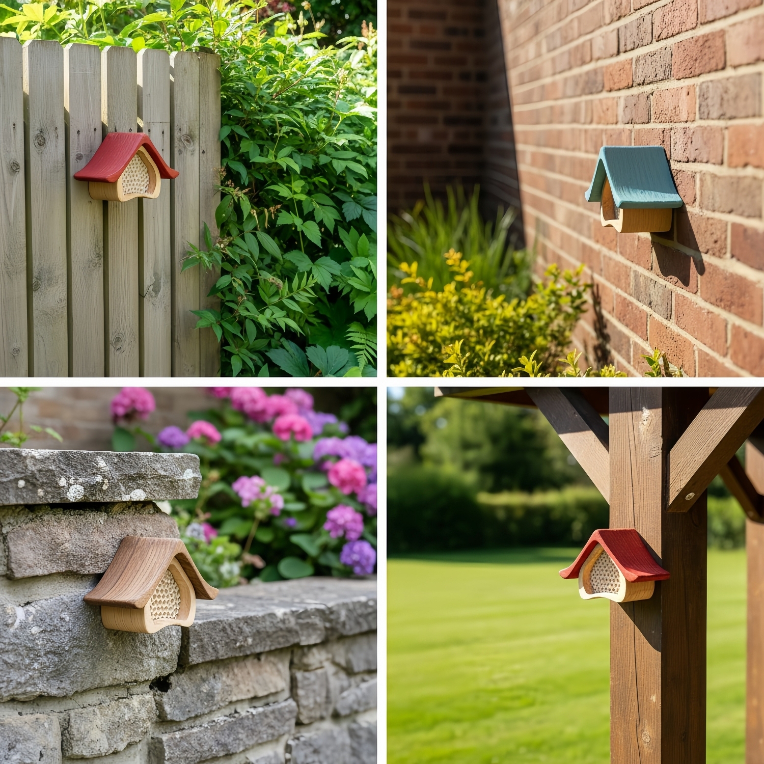Colored Handcrafted Bee Hotel for a Sustainable Garden