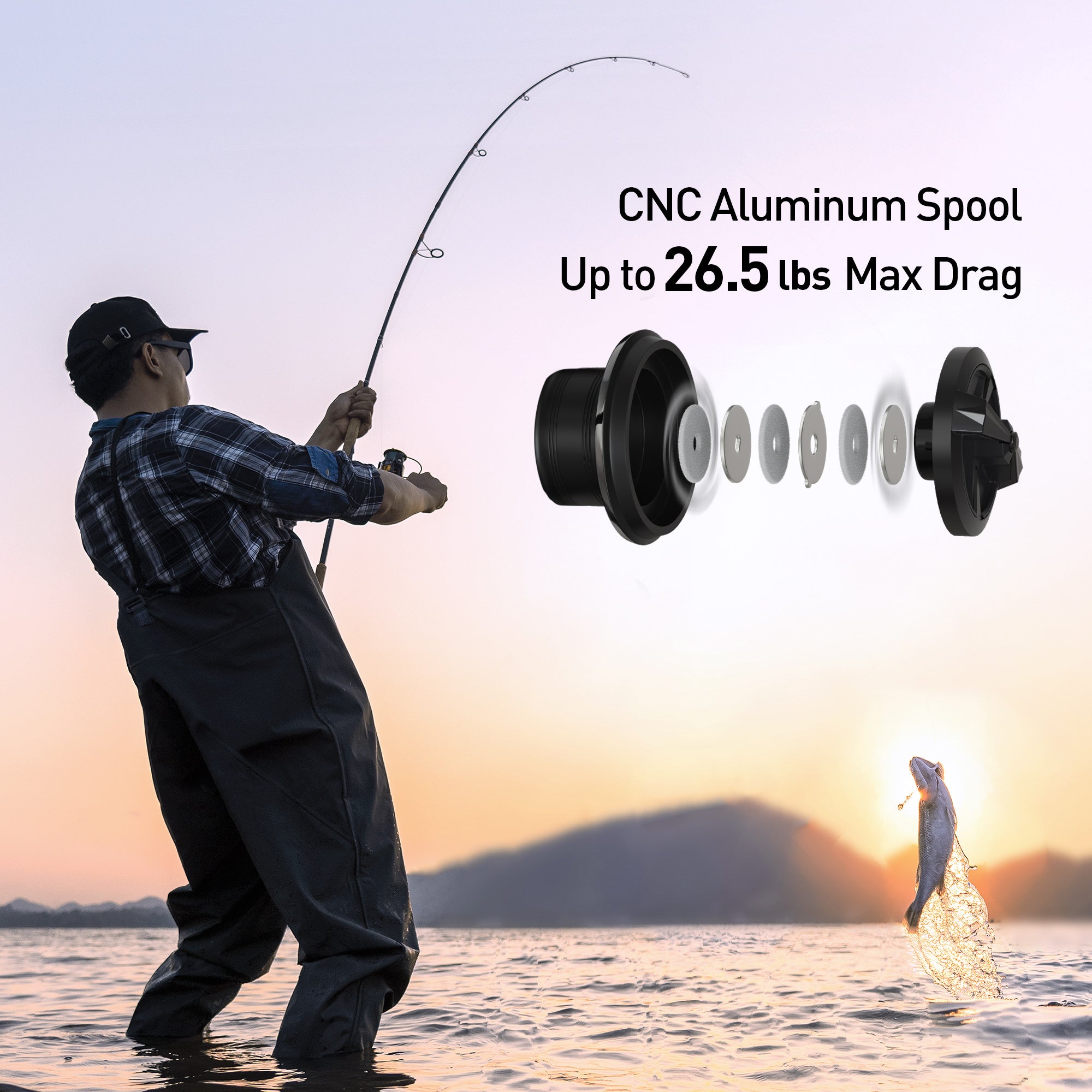 HANDING M1 Spinning Reels provide up to 26.5 lbs of drag power