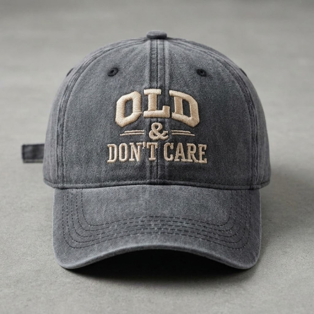 "OLD & DON'T CARE" Baseball Cap –  Adjustable Cap for Men, Perfect Gift For Dad Low Profile Dad Hat