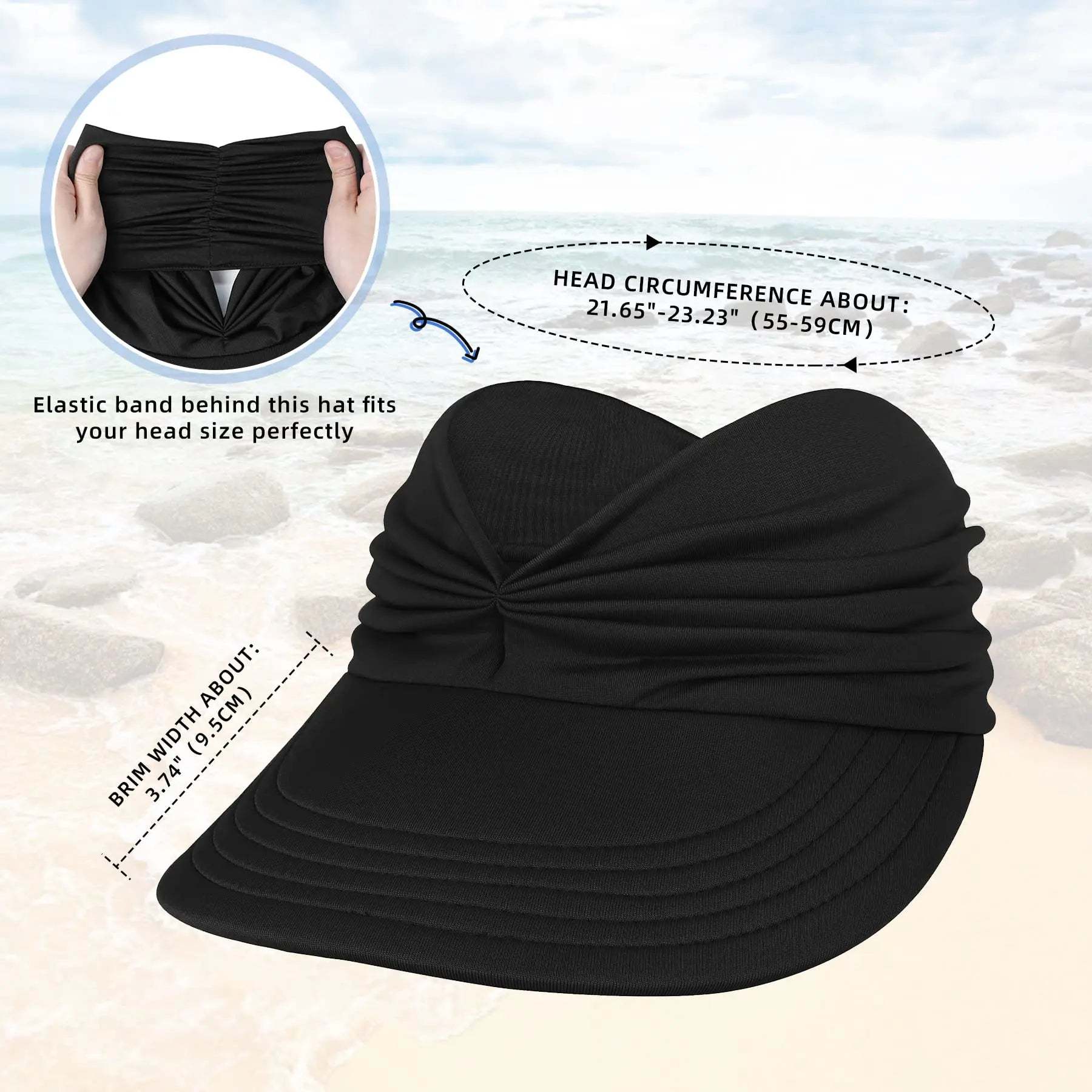 Women's UPF 50+ UV Protection Sun Visor Hat