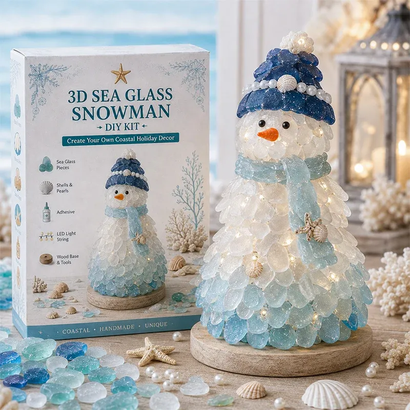 ⏳ Last Day 50% OFF – 🌊 Beginner-Friendly DIY 3D Lighted Sea Glass-Style Art Kit Collection | Complete Kit with Sea Glass-Style Pieces, LED Lights & Step-by-Step Guide Included 💕