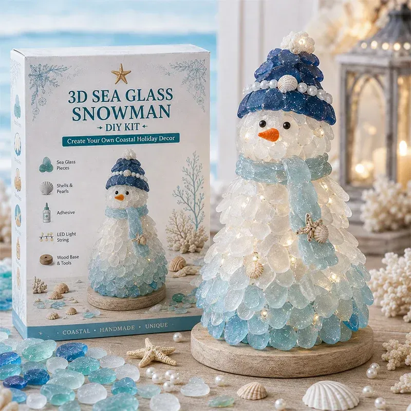 ⏳ Last Day 50% OFF – 🌊 Beginner-Friendly DIY 3D Lighted Sea Glass-Style Art Kit Collection | Complete Kit with Sea Glass-Style Pieces, LED Lights & Step-by-Step Guide Included 💕