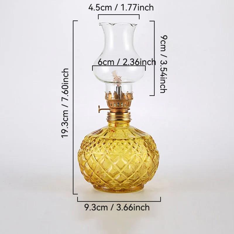 Vintage Style Oil Lamp with Glass Candle Holder