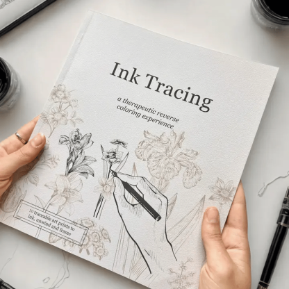 ✍️Beginner-Friendly💕Ink Tracing: A Therapeutic Reverse Coloring Experience (📚Premium Edition | Thick Paper | Easy-Tear, Frame-Ready Pages)