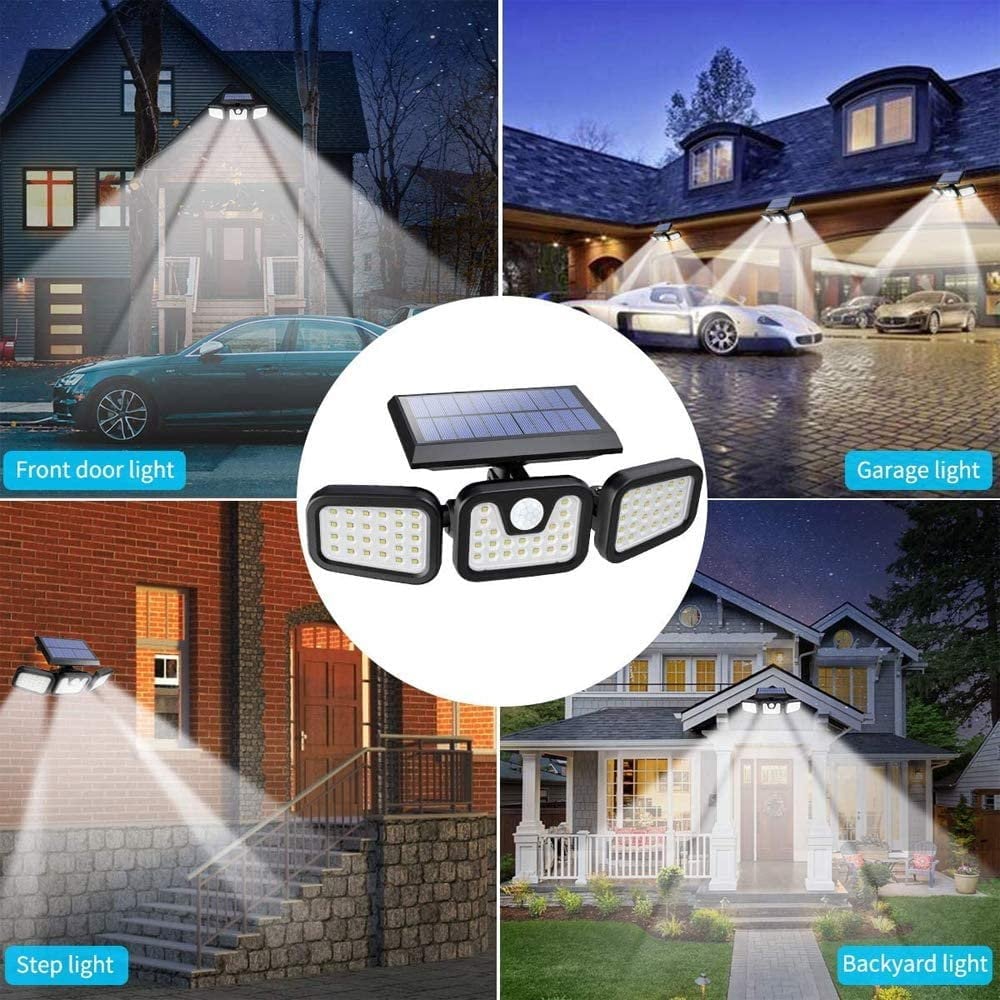 Upgraded Wide-Angle Solar Motion Sensor Light