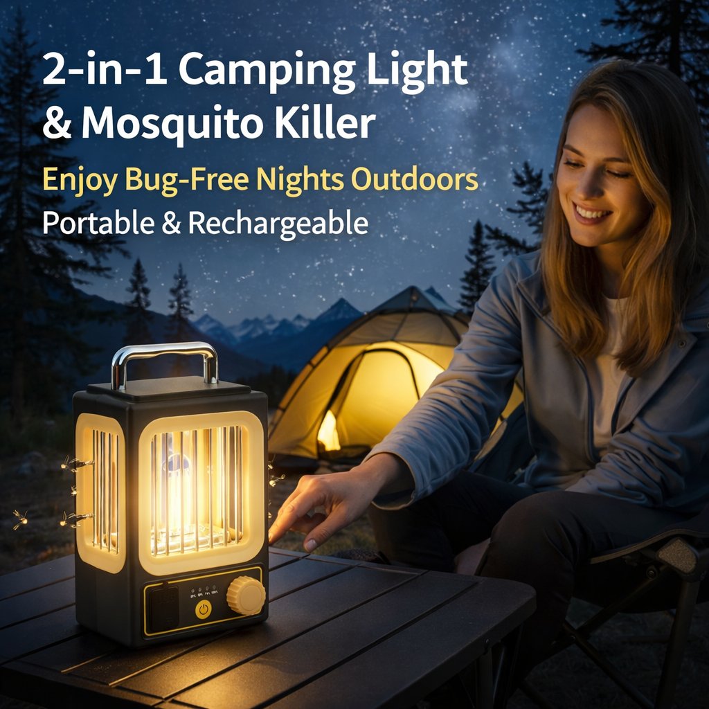 🔦 Portable Solar Camping Lantern – Stepless Dimming & Power Bank Ready 🔥