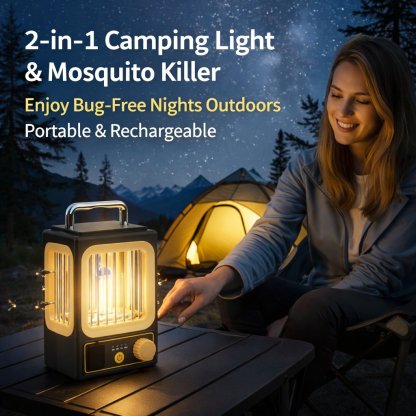 🔦 Portable Solar Camping Lantern – Stepless Dimming & Power Bank Ready 🔥