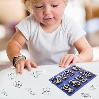 🔥Last Day Promotion 49% OFF-Metal Puzzle Ring, Educational intellectual Toys IQ Toys, Metal Brain teaser Puzzles
