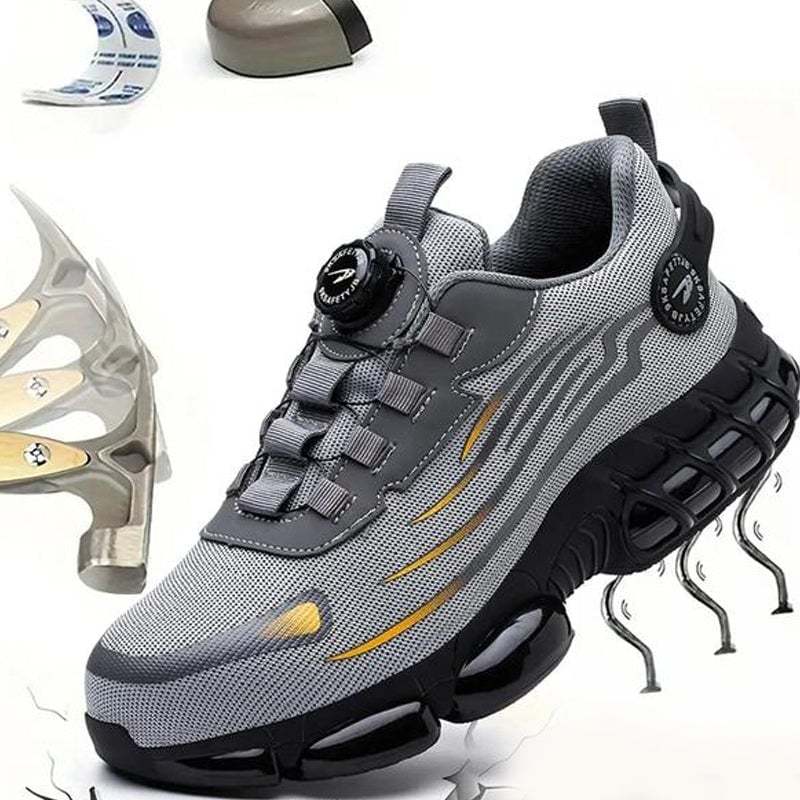 Smash-Proof Safety Shoes with Swivel Button