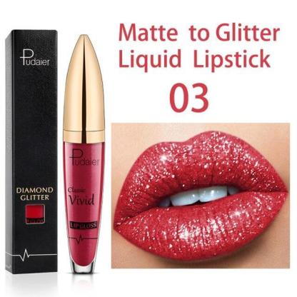 (🔥HOT SALE NOW 49% OFF) - 🎁Diamond Lip Gloss Matte To Glitter Liquid Lipstick Waterproof