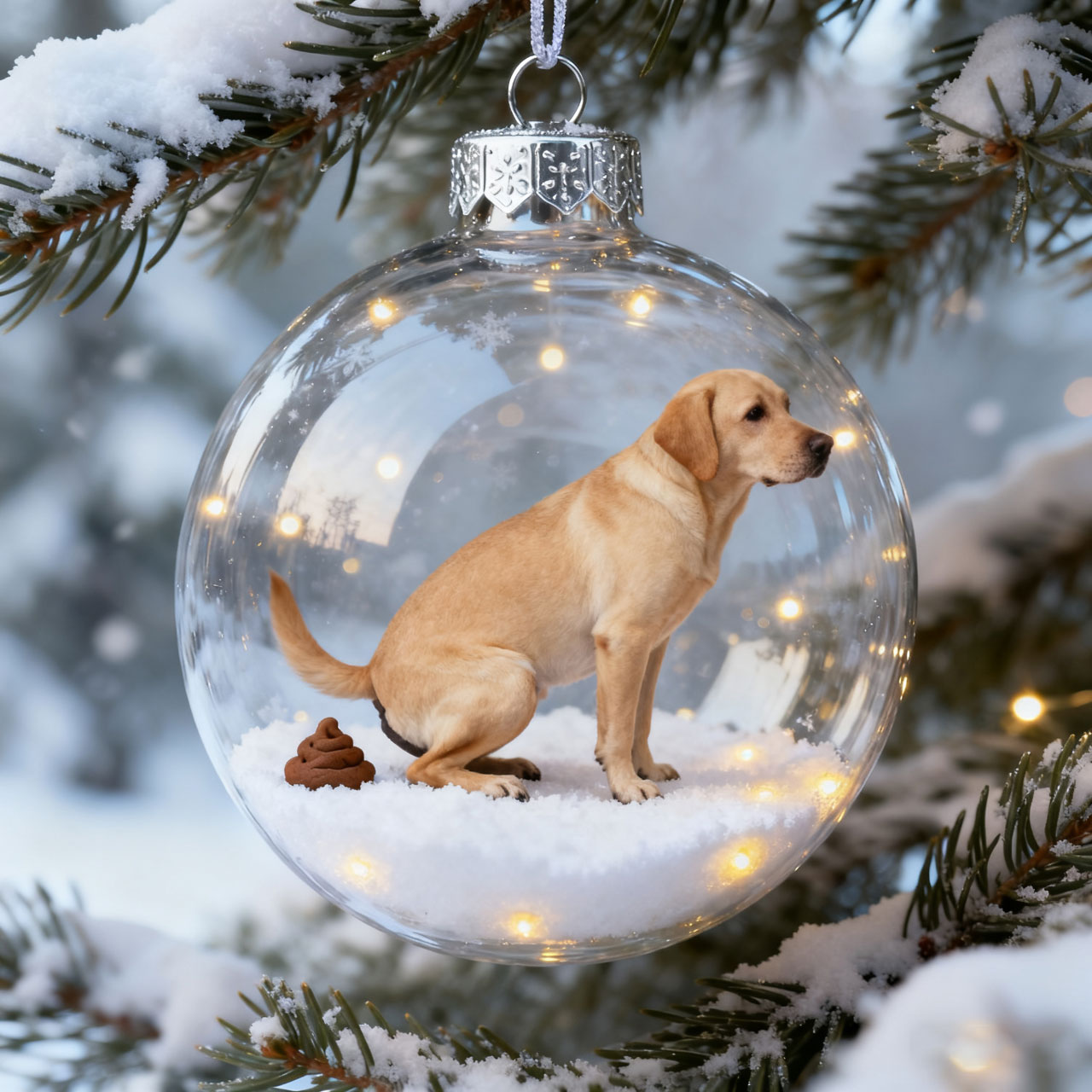 Funny Dog Poop Christmas Ornament Set