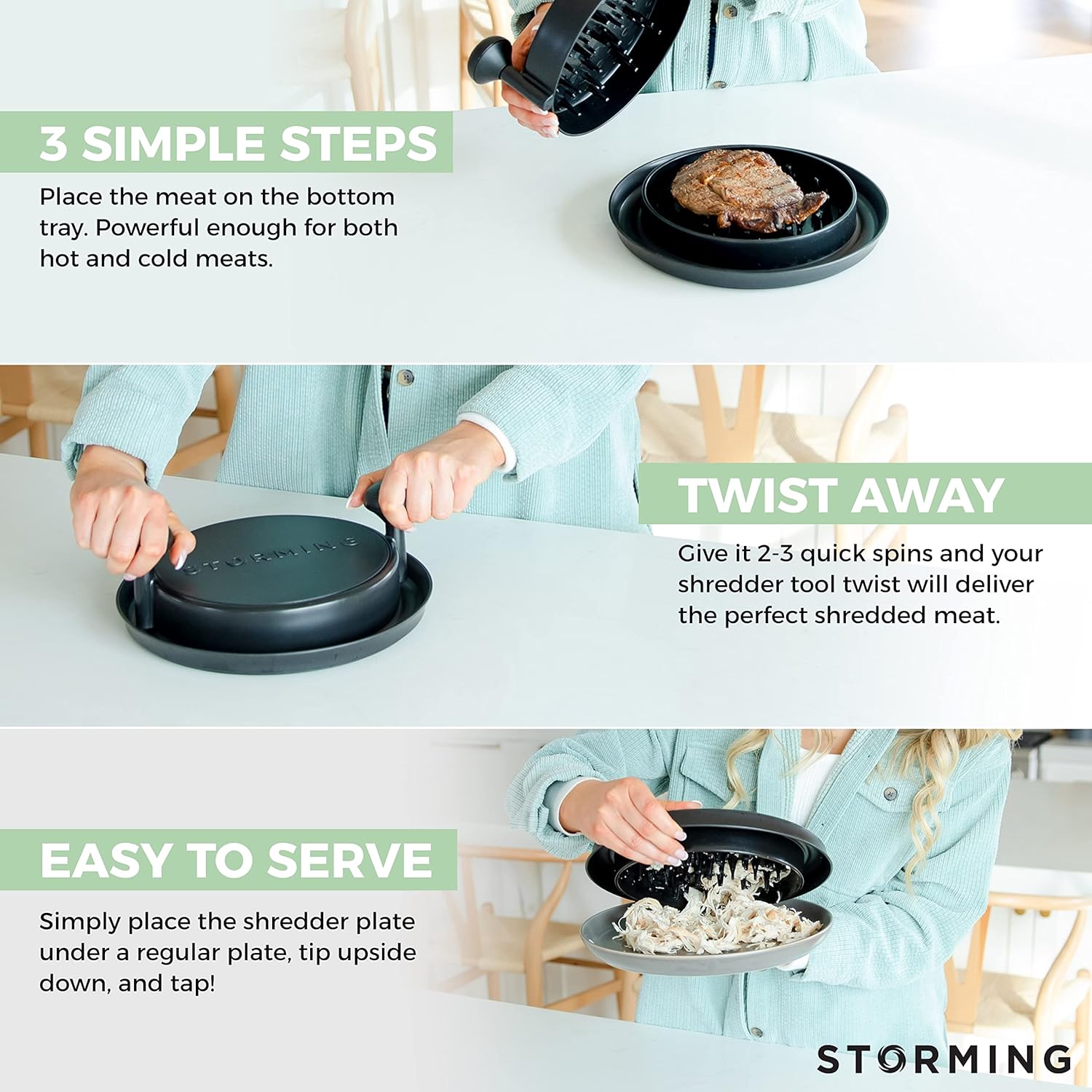 116-Spike Meat Shredder Beast – Effortless Pulled Chicken, Pork & Steak in Seconds! No Claws, No Forks, Just Twist & Shred