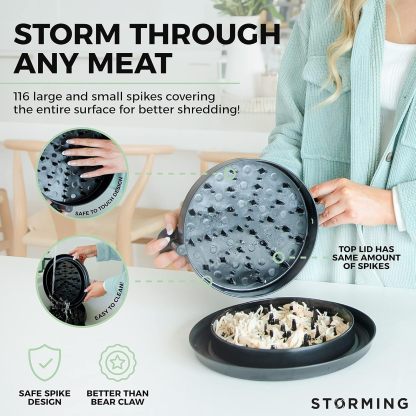 116-Spike Meat Shredder Beast – Effortless Pulled Chicken, Pork & Steak in Seconds! No Claws, No Forks, Just Twist & Shred