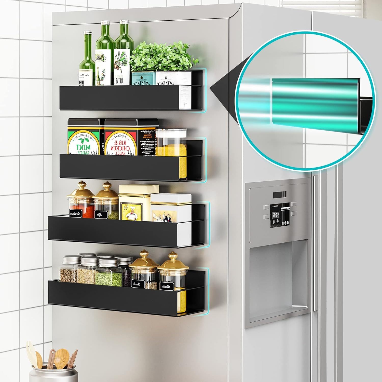 🔥LAST DAY 49% OFF - Punch-Free Magnetic Storage Rack Organizer♻️Space-Saving