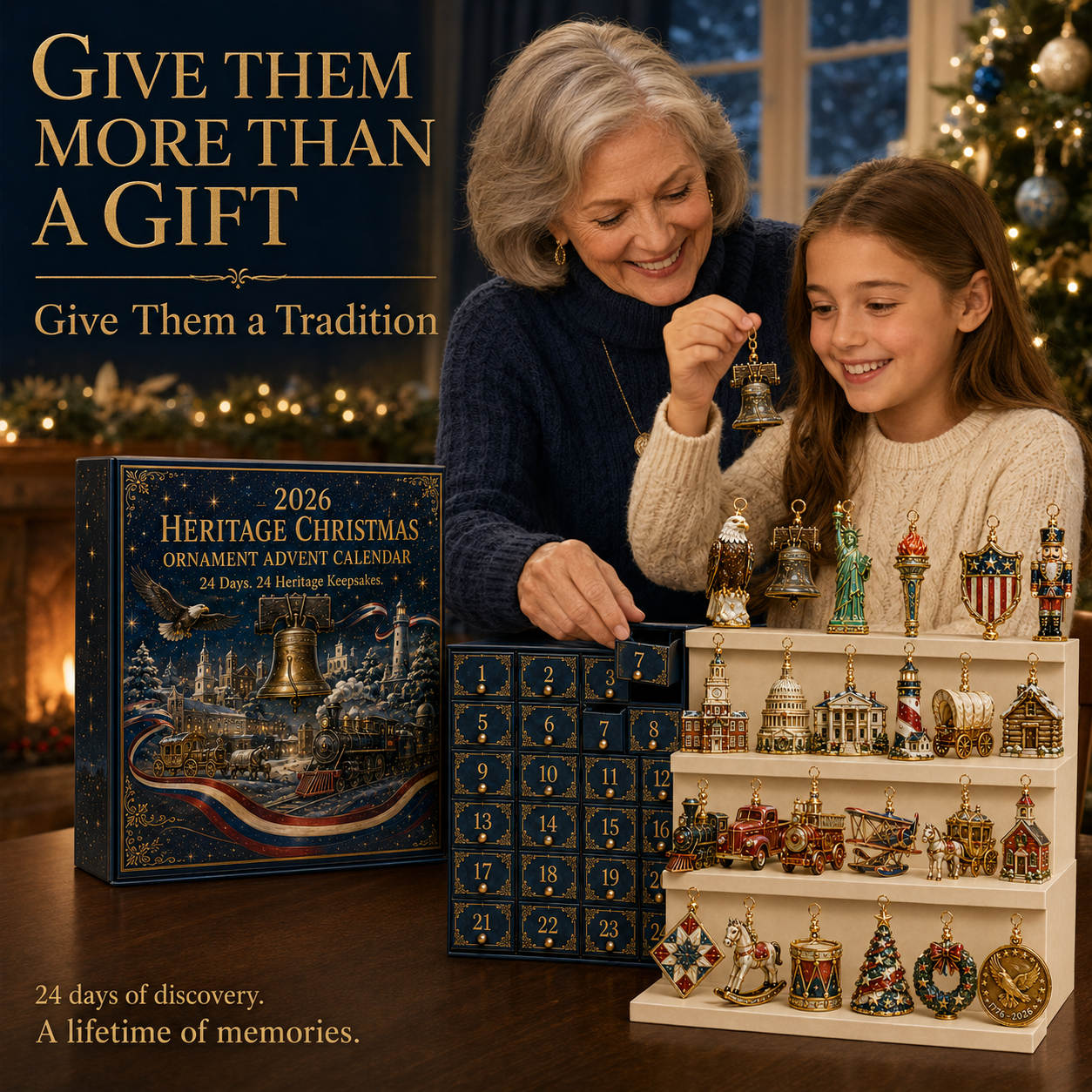 🔥Last 30pcs✨⏰ Limited anniversary edition✨50% OFF!🔥America 250th Anniversary Heritage Christmas Advent Calendar