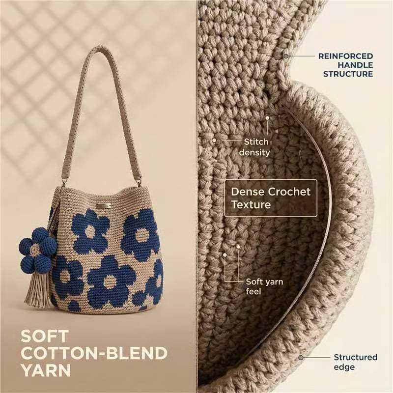 Handmade Crochet Flower Tote 🌼✨