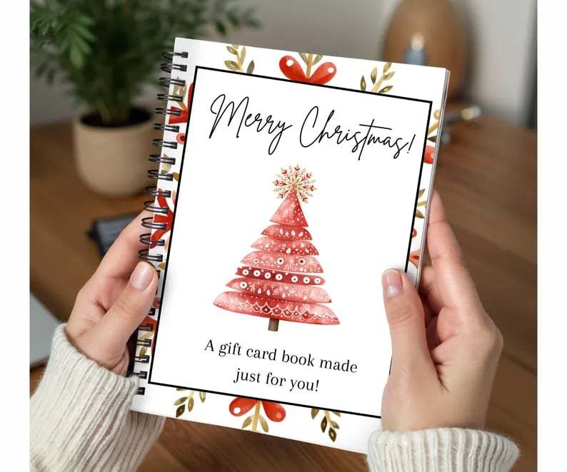 🎄📚Christmas Gift Card Book - 🎁Surprises On Every Page📚Hardcover & Durability Line(♻️Free PDF Included!)