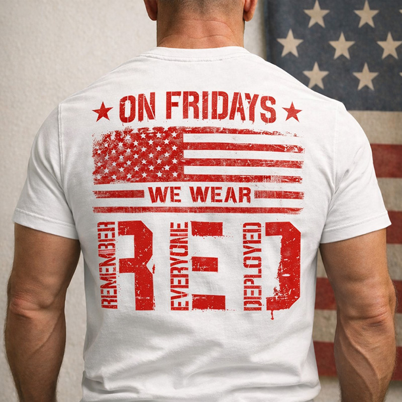 Men's Red Friday Printed Casual T-Shirt