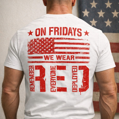 Men's Red Friday Printed Casual T-Shirt