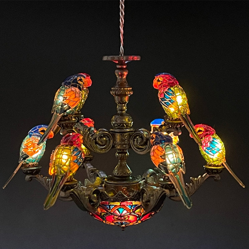 🦜 “Tropical Harmony” Parrot Chandelier — Light Up the Magic of the Tropics