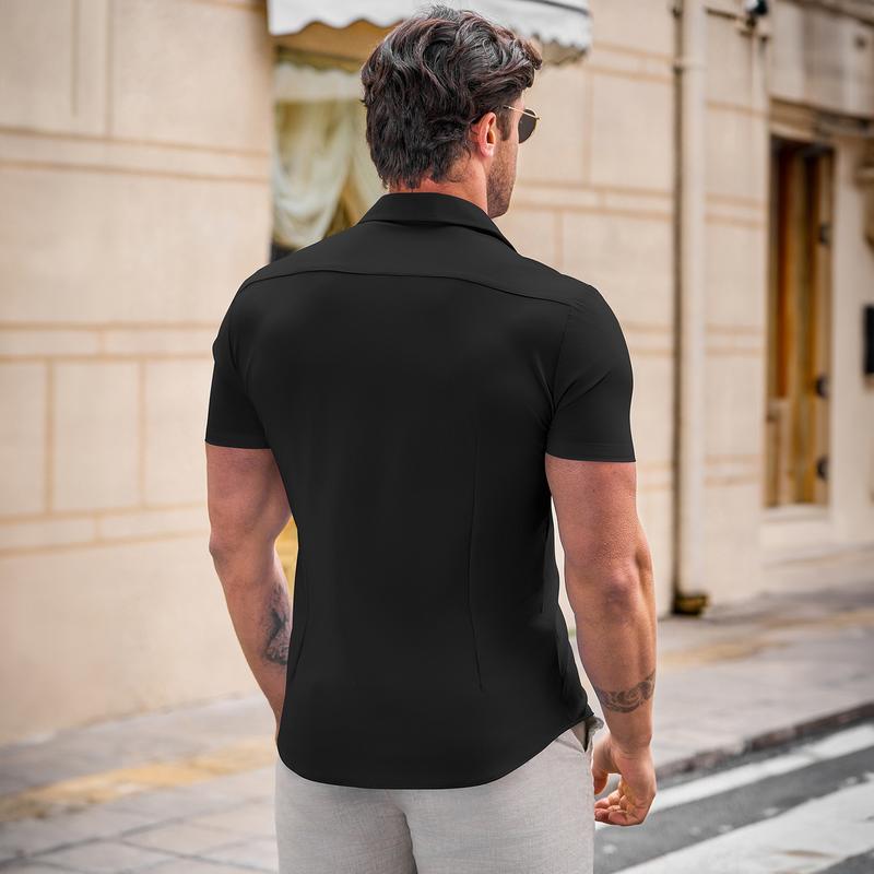 StretchTech Slim-Fit Shirt – 4-Way Flex, Wrinkle-Free, and Office-to-Gym Ready