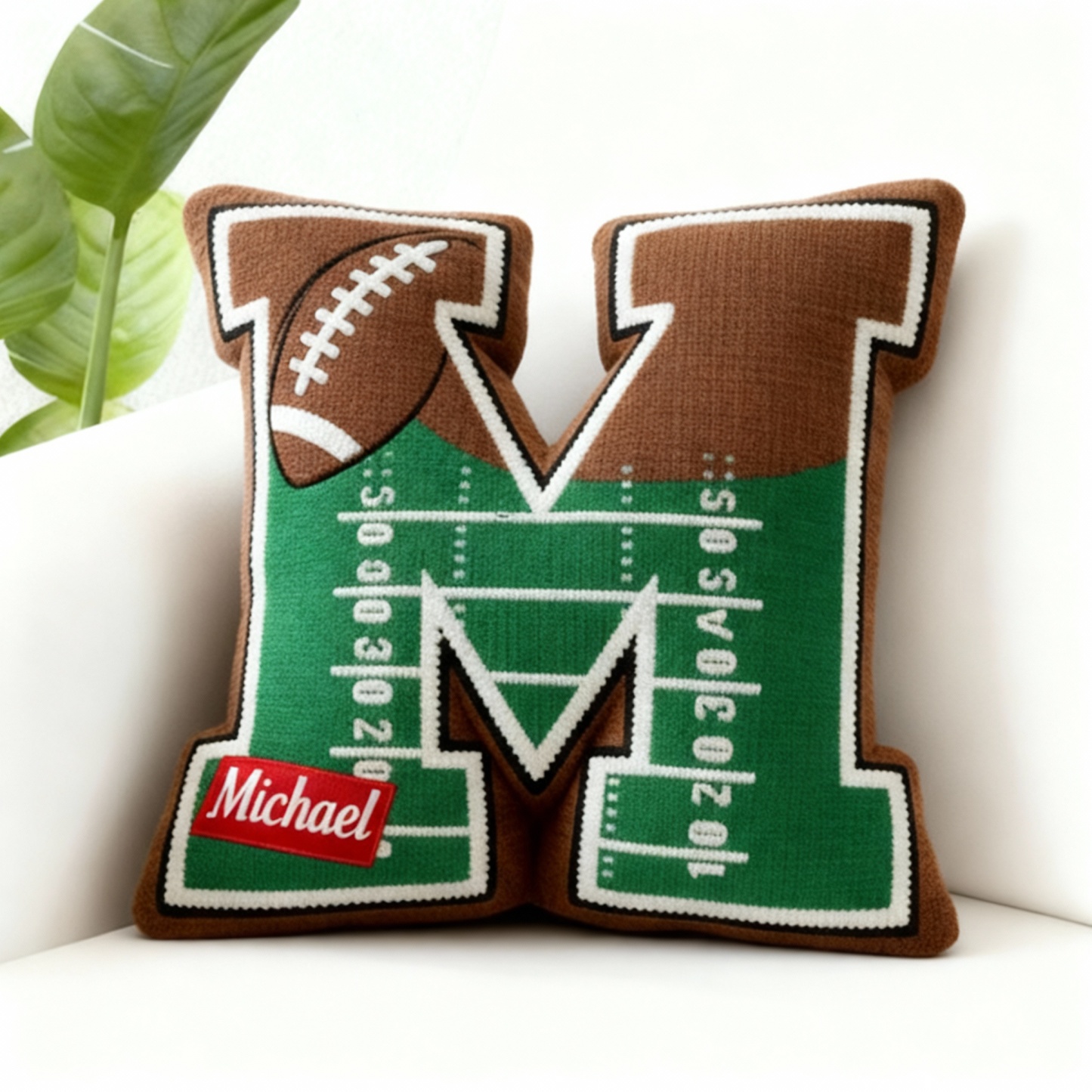 Personalized Baseball Letter Pillow with Custom Name for Sports Fans