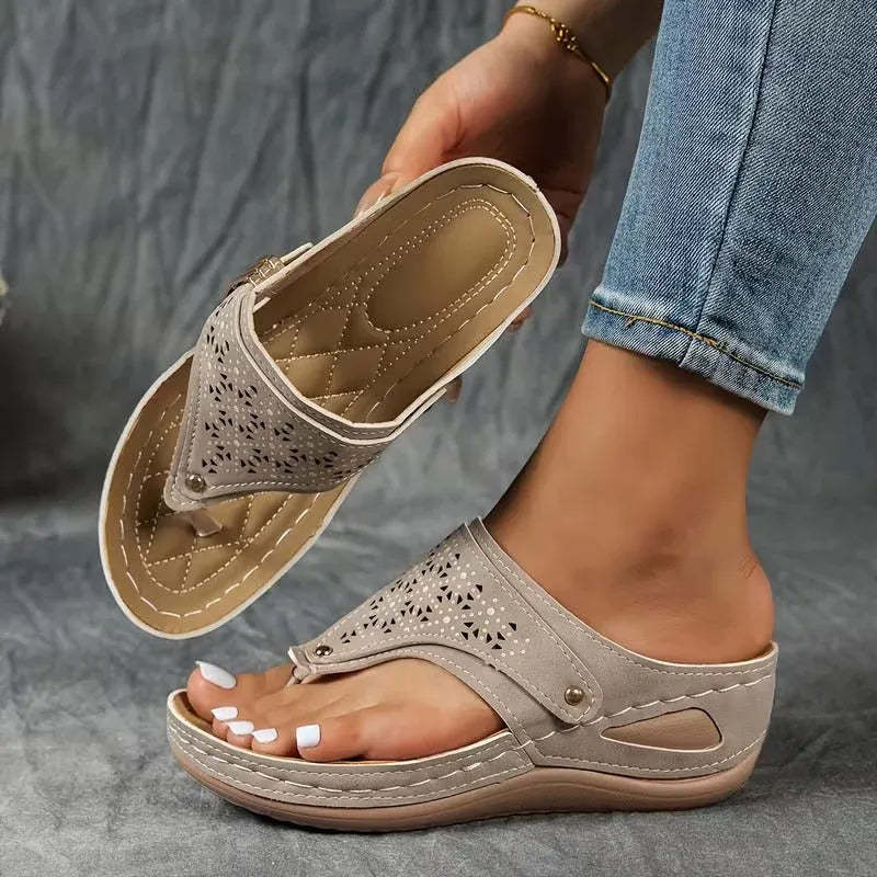 Comfort Cutout Thong Sandals