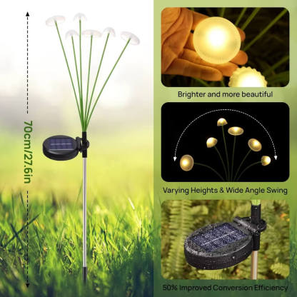 Solar 6LED Jellyfish Lights Mushroom Lights