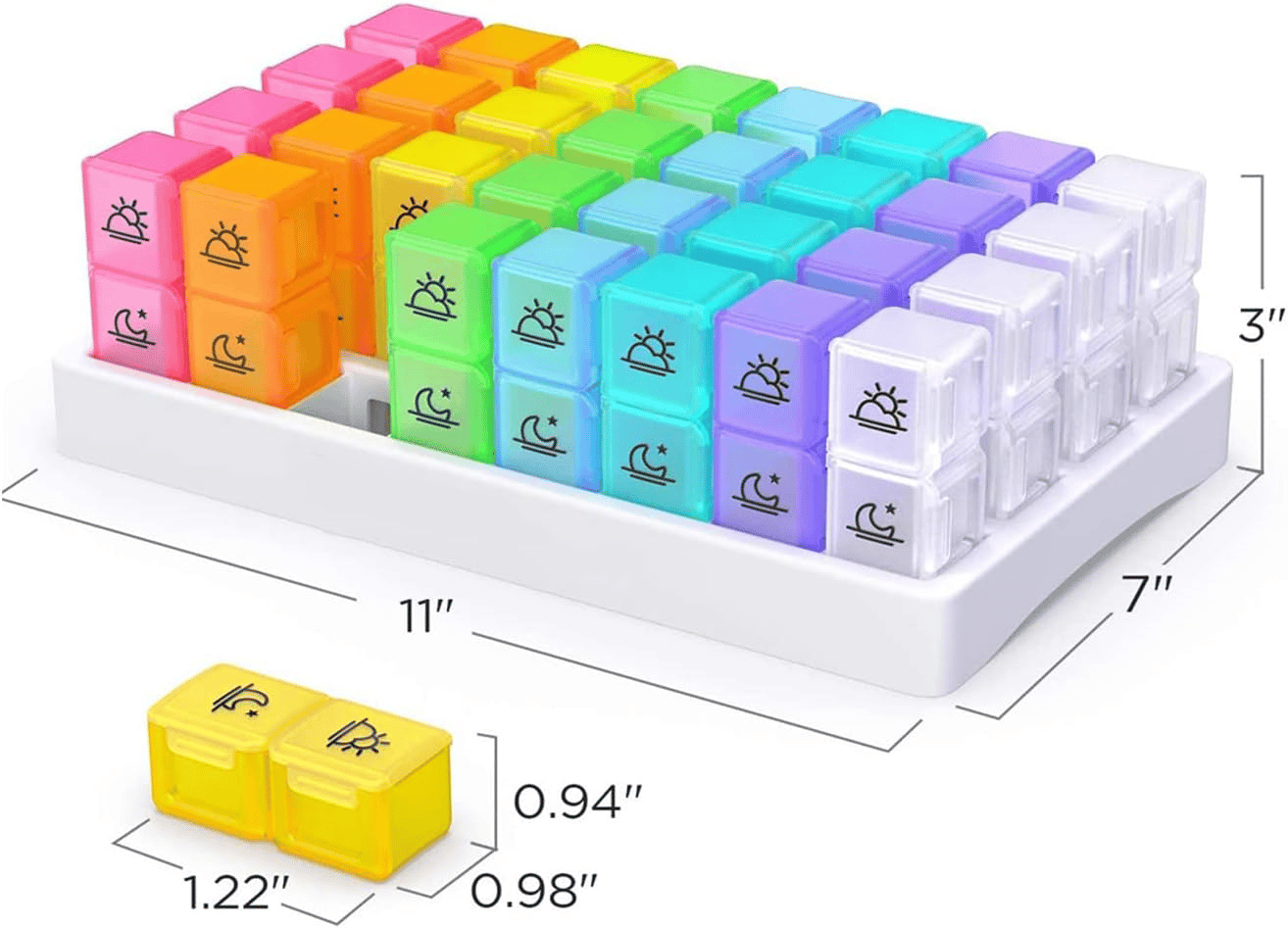 💊 Monthly AM/PM Pill Organizer – Twice-a-Day Medicine & Vitamin Storage with Stickers