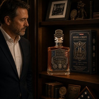 ⏰Limited Stock 50% OFF🥃Honor the Brave Relief Decanter & Emblem – Hero Commemorative Ornament for Home Bar Display