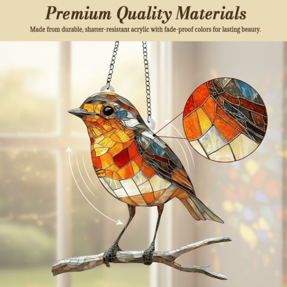 🎄Christmas Hot Sale 49%OFF🦜Stained Glass Style Robin Suncatcher