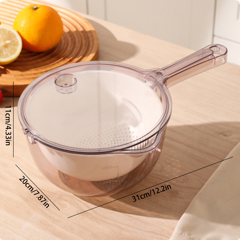 3-in-1 Fruit Strainer Basket - Large Capacity, Fast Draining