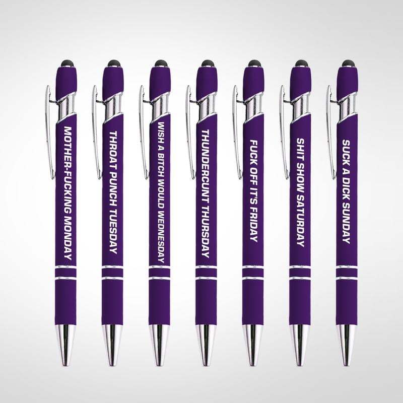 🔥Last Day Promotion 49% OFF💝Funny Stress-Relief Daily Quotes Metal Ballpoint Pen Set (7 Pcs) | 🎁Office Christmas Gift Exchange