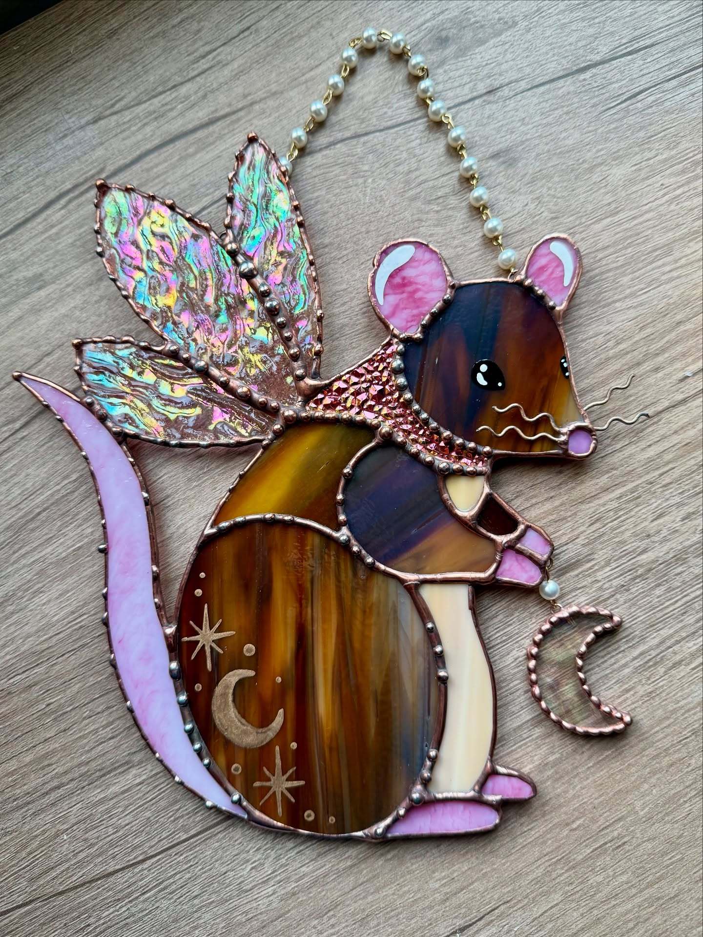 🔥Fast Sale Promotion 49% OFF🎁Handmake Brown Fairy Rat Stained Glass