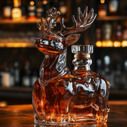 🦌✨ Handcrafted Limited-Edition Animal Whiskey Bottles 🥃🔥