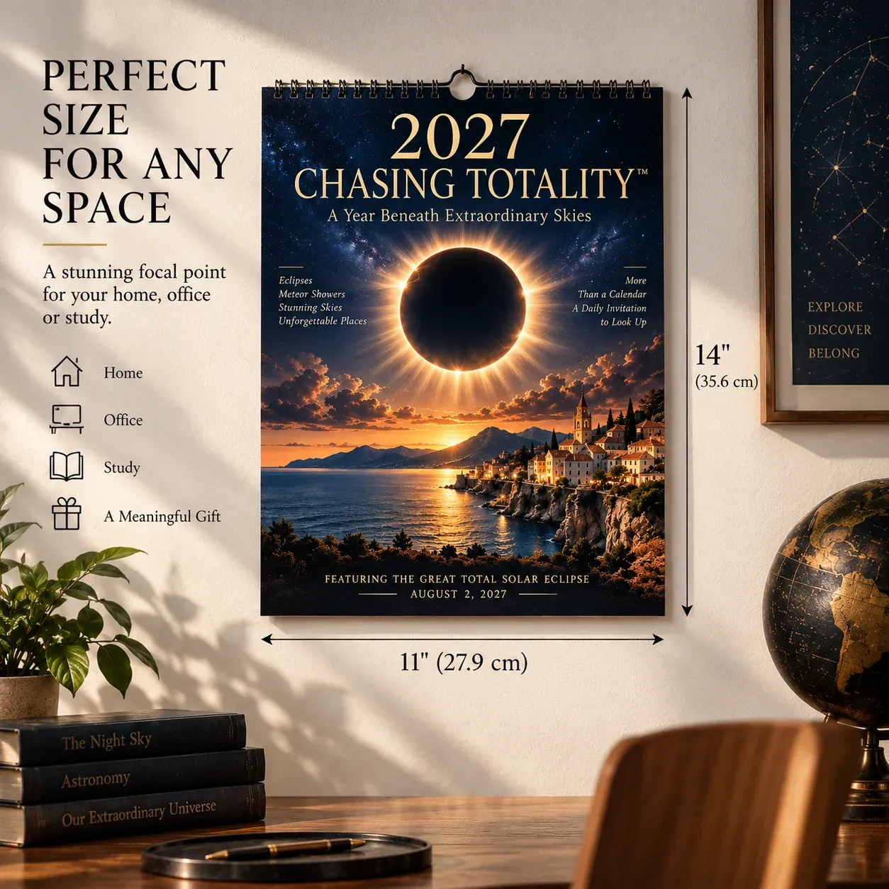⏳ Last Day 50% OFF – 🌌 2027 Chasing TotalityTM Celestial Wall Calendar | 12 Extraordinary Skies & August Total Solar Eclipse ✨