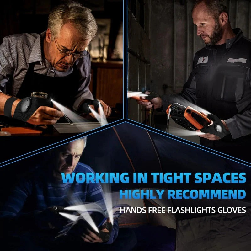 🔥Christmas Sales 49% OFF-Hands-LED Flashlight Waterproof Gloves