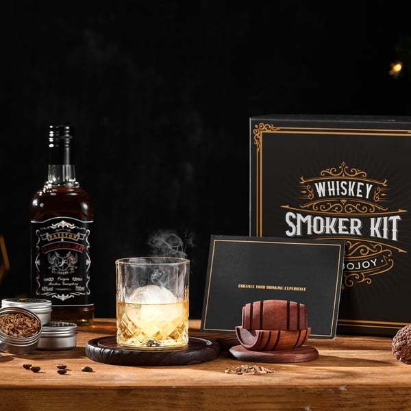Wooden barrel smoking set
