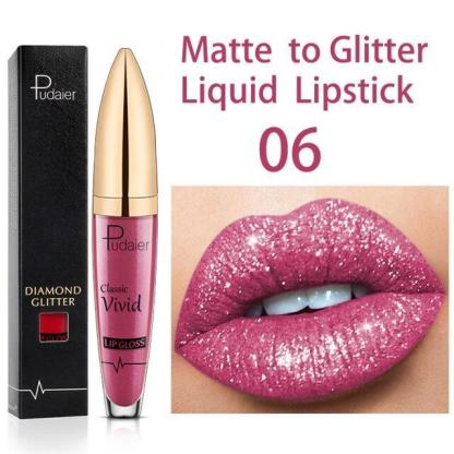 (🔥HOT SALE NOW 49% OFF) - 🎁Diamond Lip Gloss Matte To Glitter Liquid Lipstick Waterproof