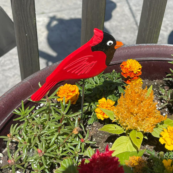 Red bird garden decoration items