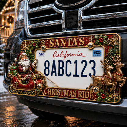 🔥LAST DAY 50% OFF-🎄Christmas License Plate Frame – Festive Style for Every Ride