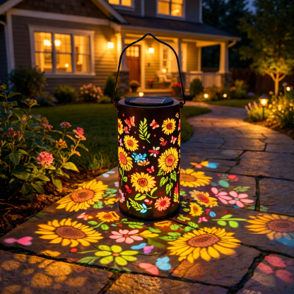 Colorful Sunflower Glow Solar Garden Lantern