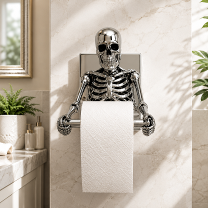 Skeleton Toilet Paper Holder, Funny Tissue Holder Skull Wall Mount