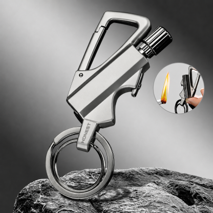 3-in-1 EDC Keychain Multi-Tool – Permanent Match Lighter, Bottle Opener